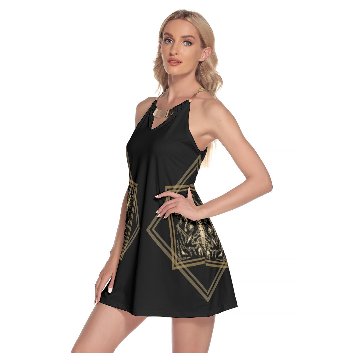 Scorpion Gild Women's Round Neck Above Knee Dress
