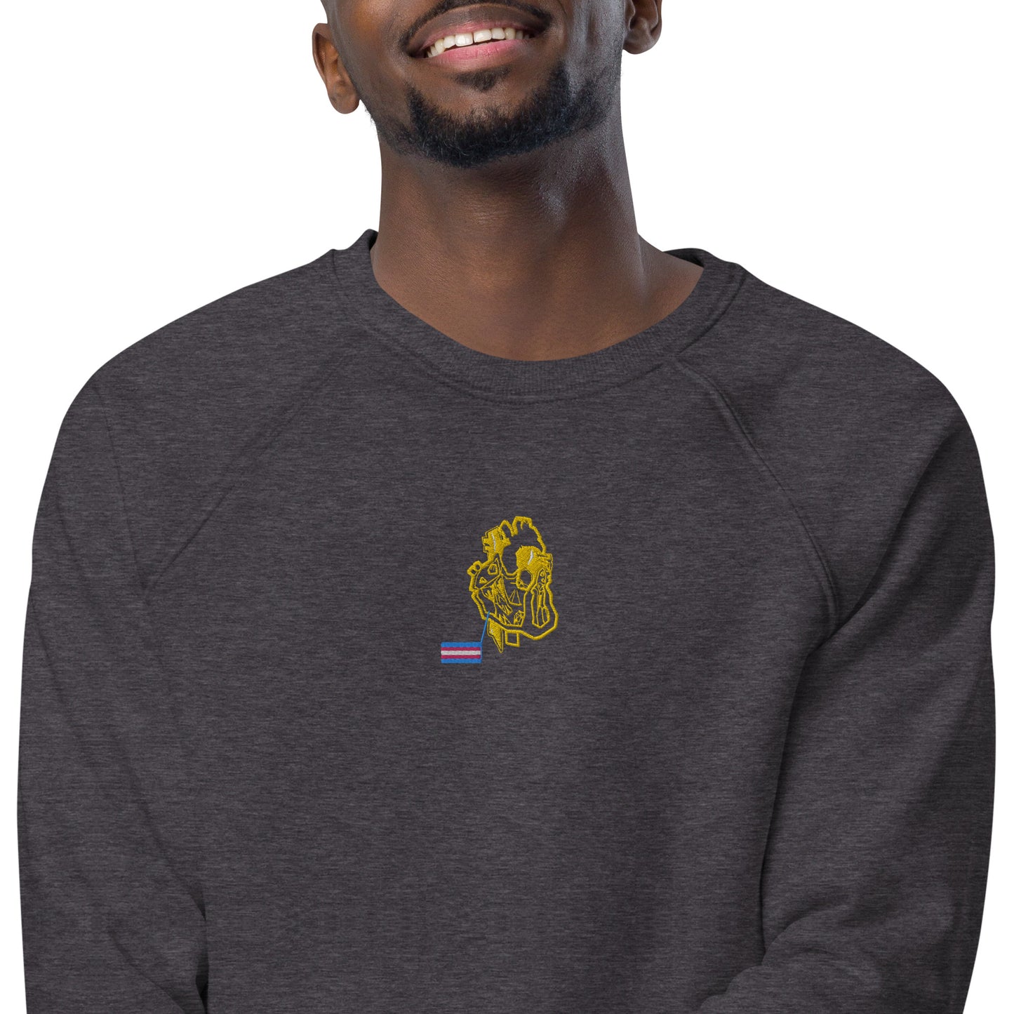 Pride Heart Transgender Unisex Organic Raglan Sweatshirt