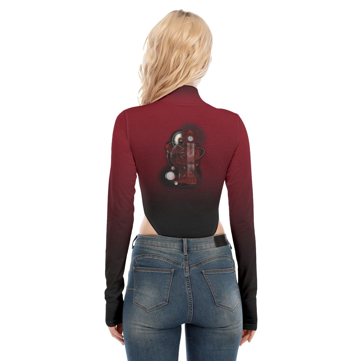 Red Death Women’s Turtleneck Long Sleeve Jumpsuits