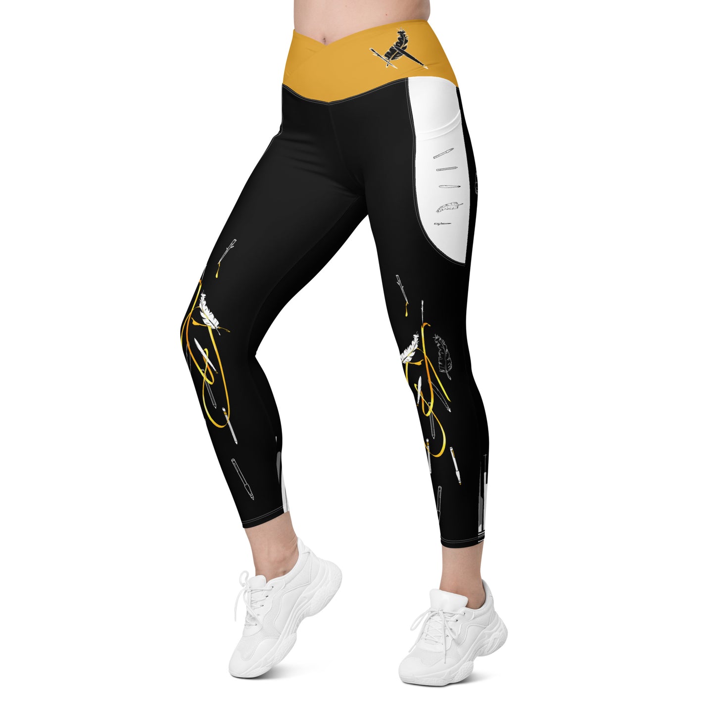 Answer My Quilly Women’s Crossover Leggings with Pockets