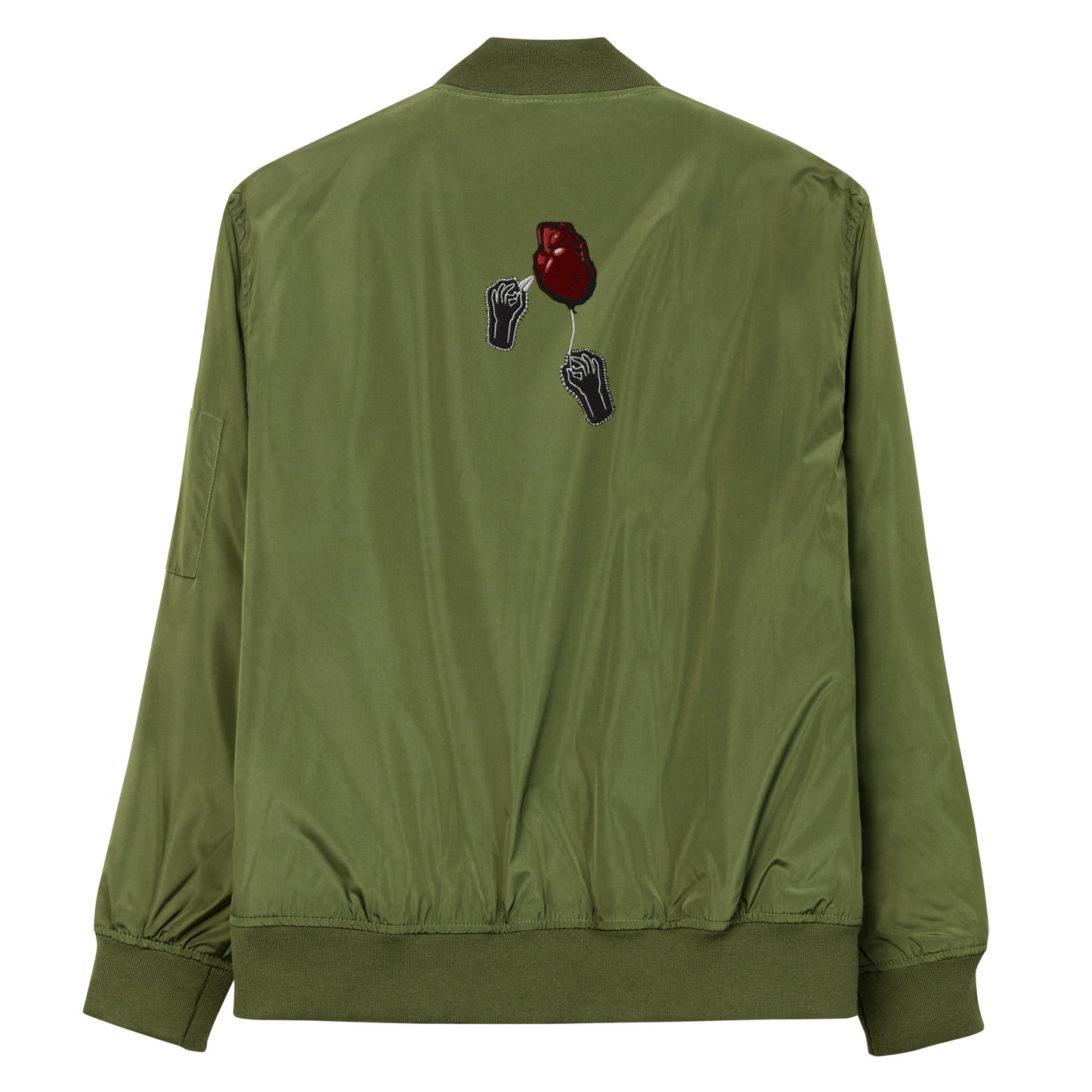 Heart Patch Embroidered Premium Recycled Bomber Jacket