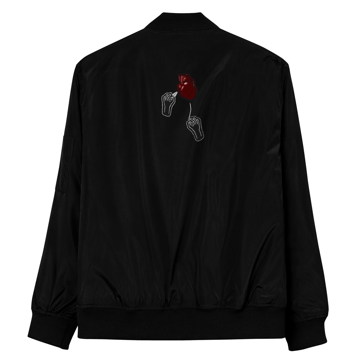 Heart Patch Embroidered Premium Recycled Bomber Jacket