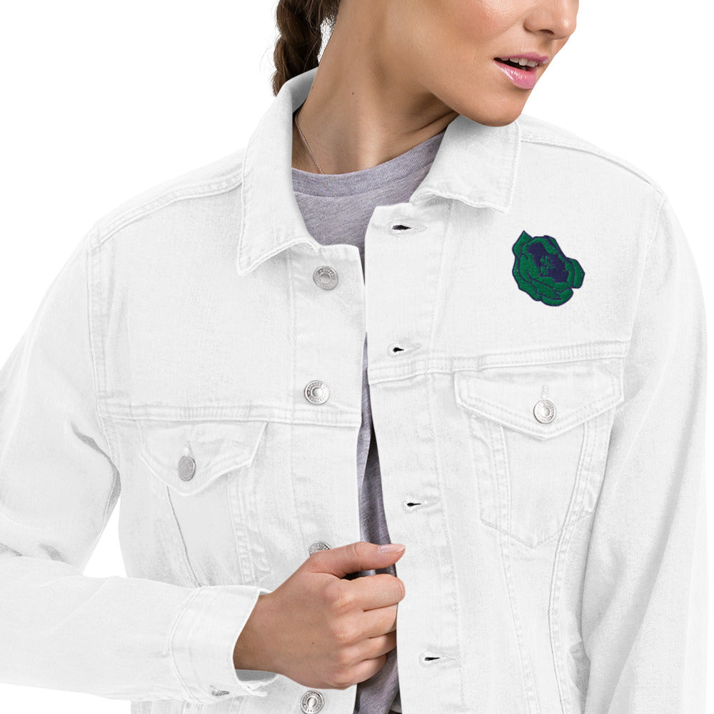 Anxiety Bloom Embroidered Denim Jacket