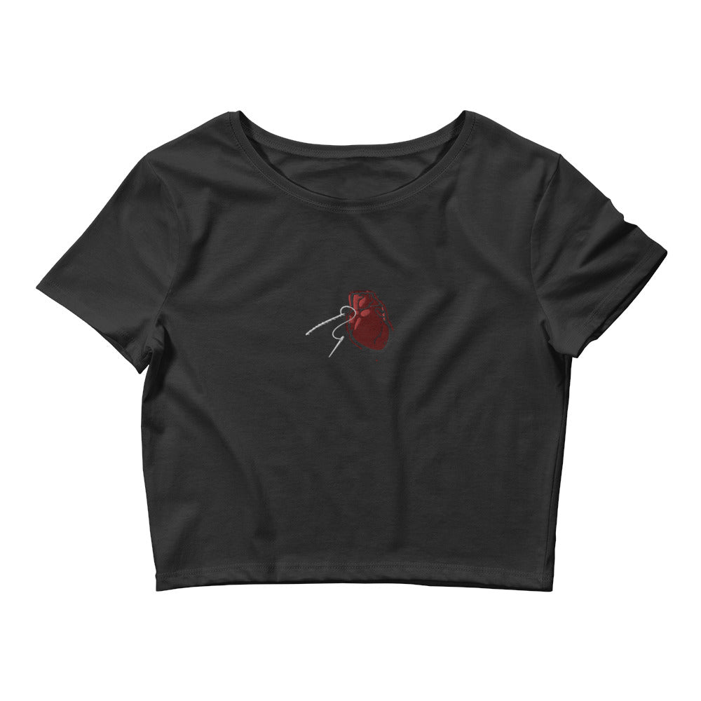 Heart Patch Women’s Embroidered Crop Tee