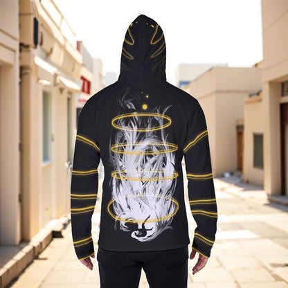 Falling in Succession Men's Masked Hoodie