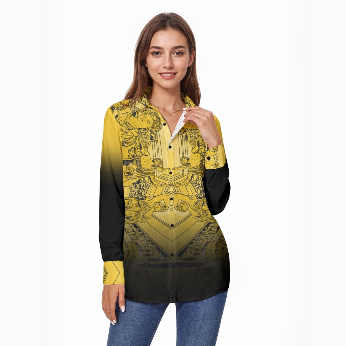 Gone Tella Women’s Long Sleeve Collared Shirt