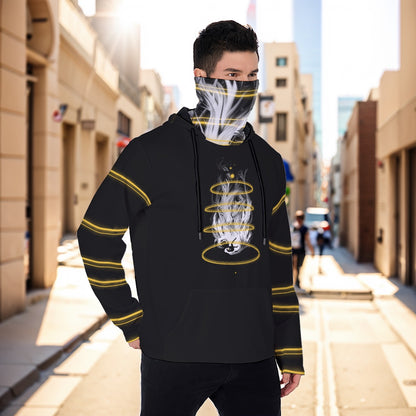 Falling in Succession Men's Masked Hoodie