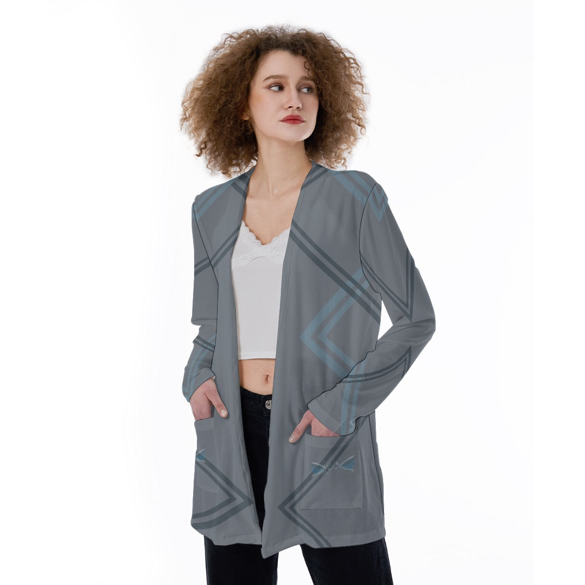 Mantisfesting Women's Patch Pocket Cardigan