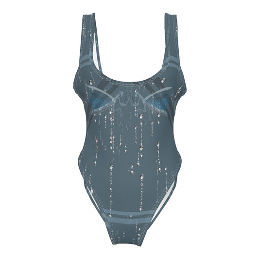 Mantisfesting Women's High Cut One-piece Swimsuit