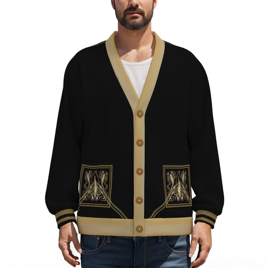 Scorpion Gild Unisex V-neck Knitted Fleece Cardigan With Button Closure