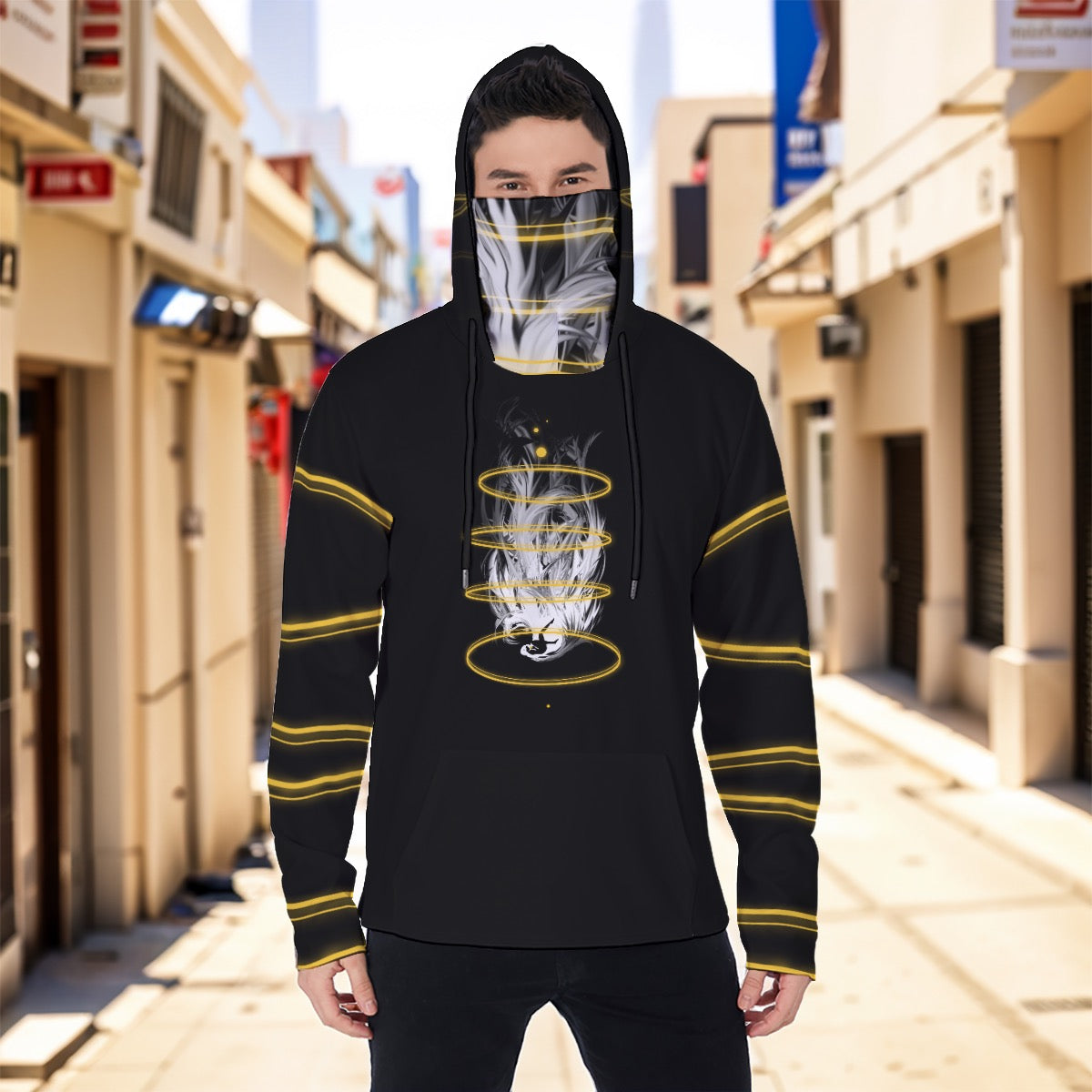 Falling in Succession Men's Masked Hoodie