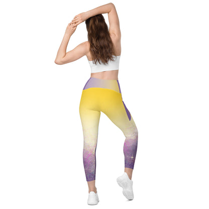 A Cool Mist Crossover Leggings with Pockets