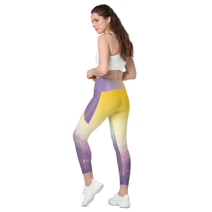 A Cool Mist Crossover Leggings with Pockets