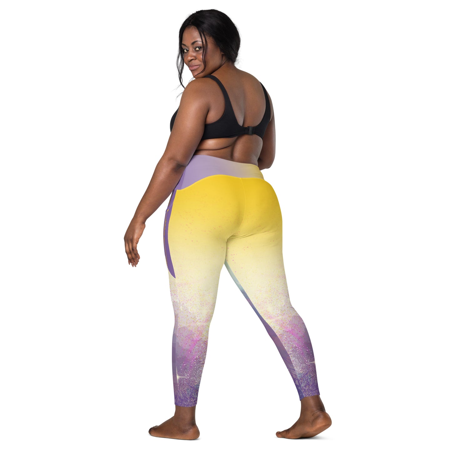 A Cool Mist Crossover Leggings with Pockets