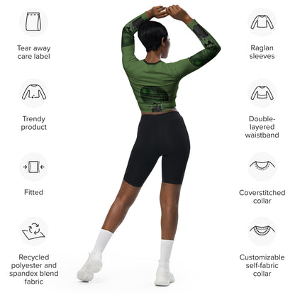 Hot Air Pollution Recycled long-sleeve crop top