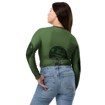 Hot Air Pollution Recycled long-sleeve crop top