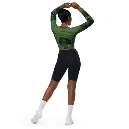 Hot Air Pollution Recycled long-sleeve crop top