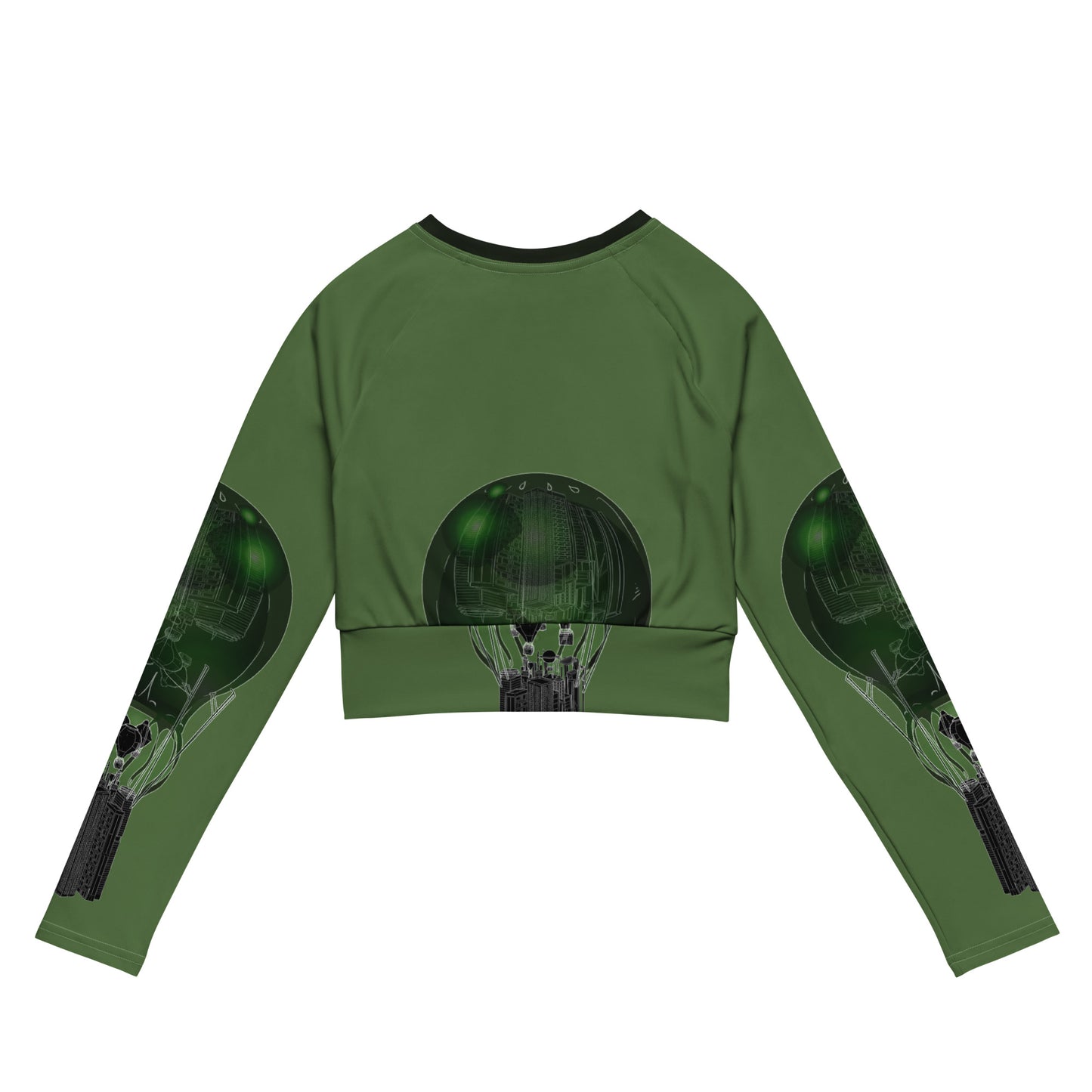 Hot Air Pollution Recycled long-sleeve crop top