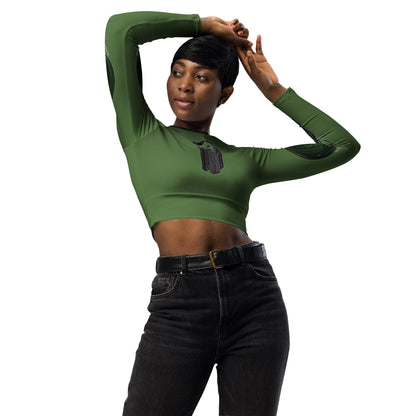 Hot Air Pollution Recycled long-sleeve crop top