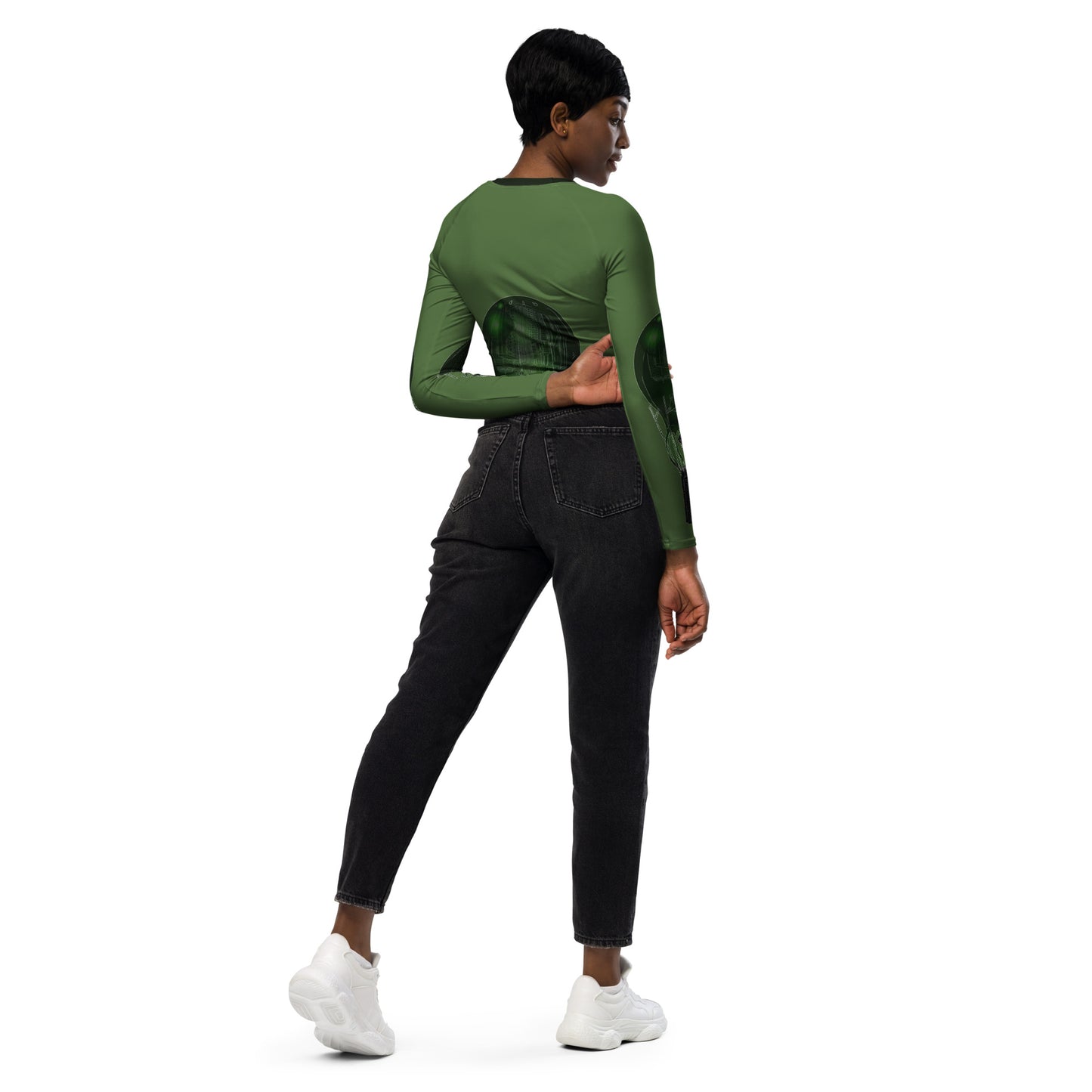 Hot Air Pollution Recycled long-sleeve crop top