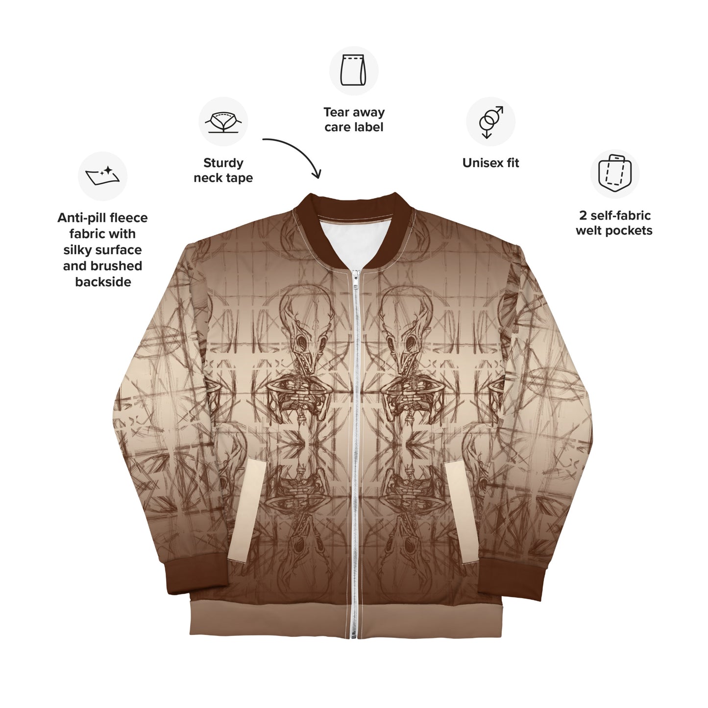 Lost Sketch Unisex Bomber Jacket