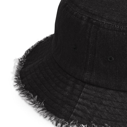 Too Hot For Human Consumption Distressed Denim Bucket Hat