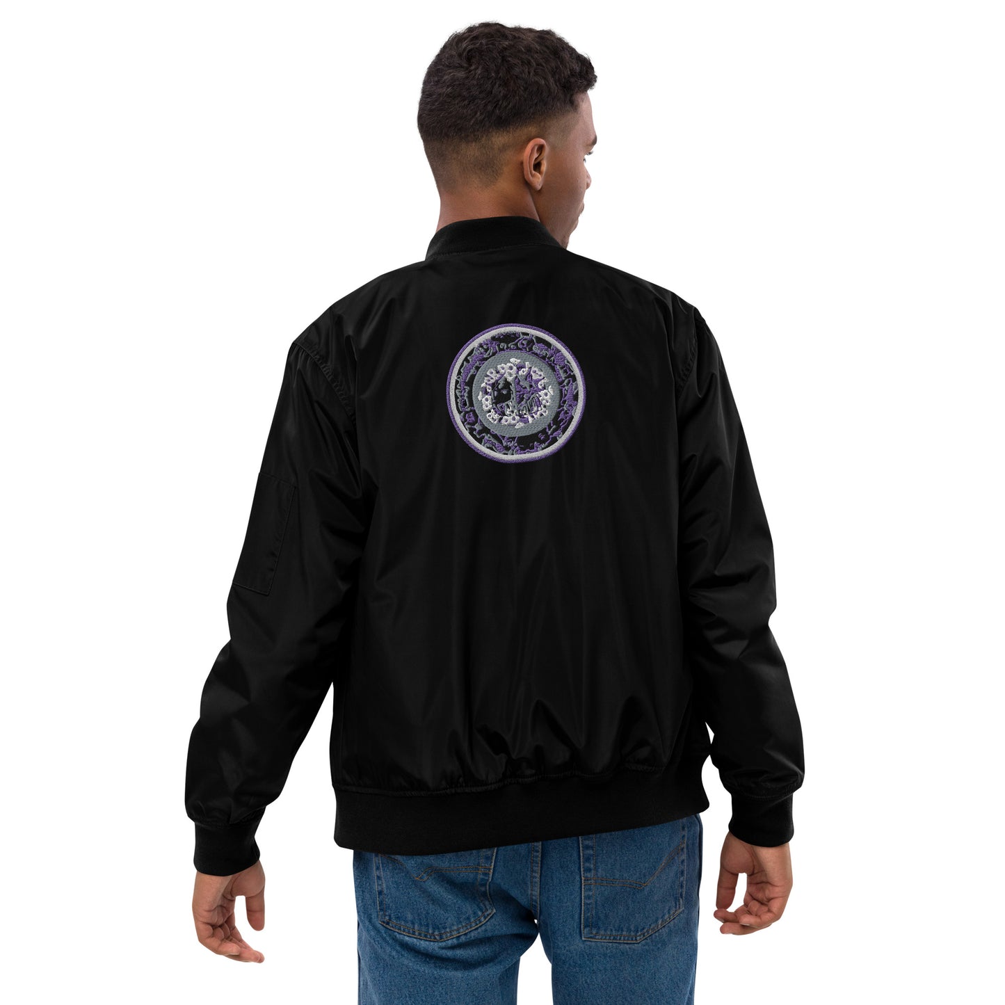 Codawinx Embroidered Blossom Logo Recycled bomber jacket