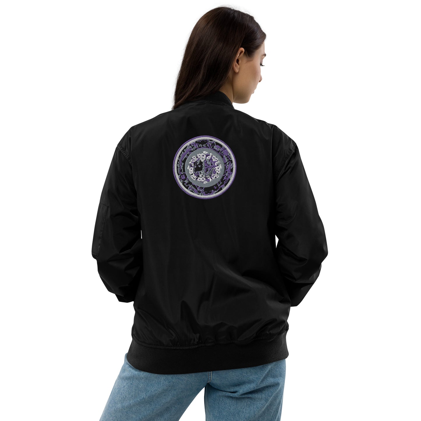 Codawinx Embroidered Blossom Logo Recycled bomber jacket