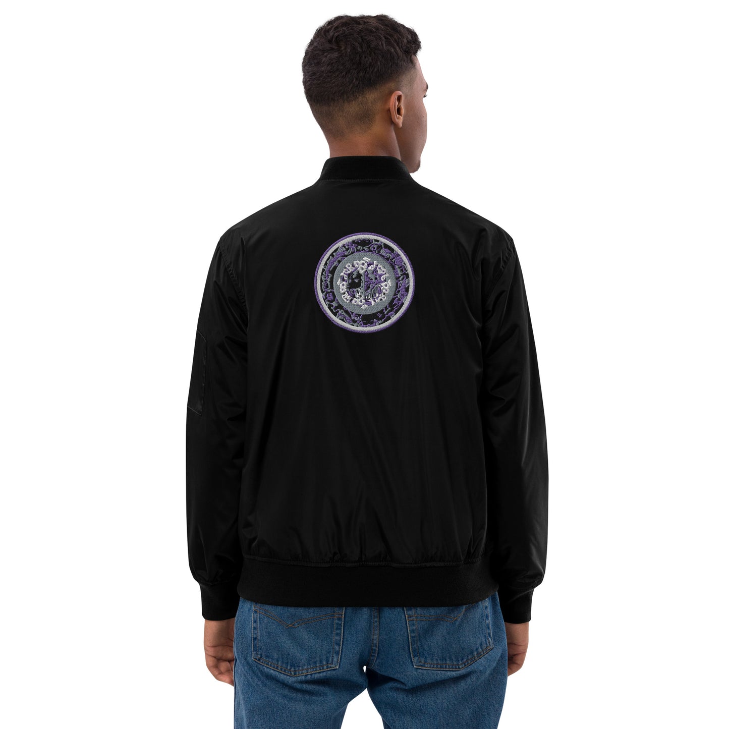 Codawinx Embroidered Blossom Logo Recycled bomber jacket