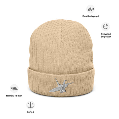 Orizuru Ribbed Knit Beanie