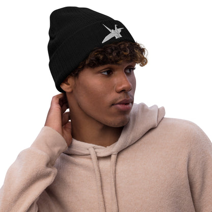 Orizuru Ribbed Knit Beanie