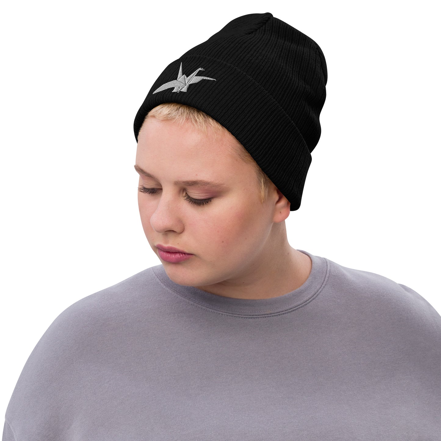 Orizuru Ribbed Knit Beanie