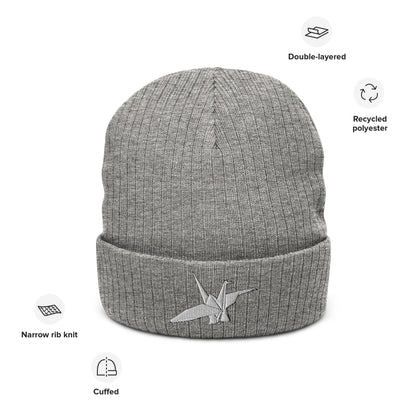 Orizuru Ribbed Knit Beanie