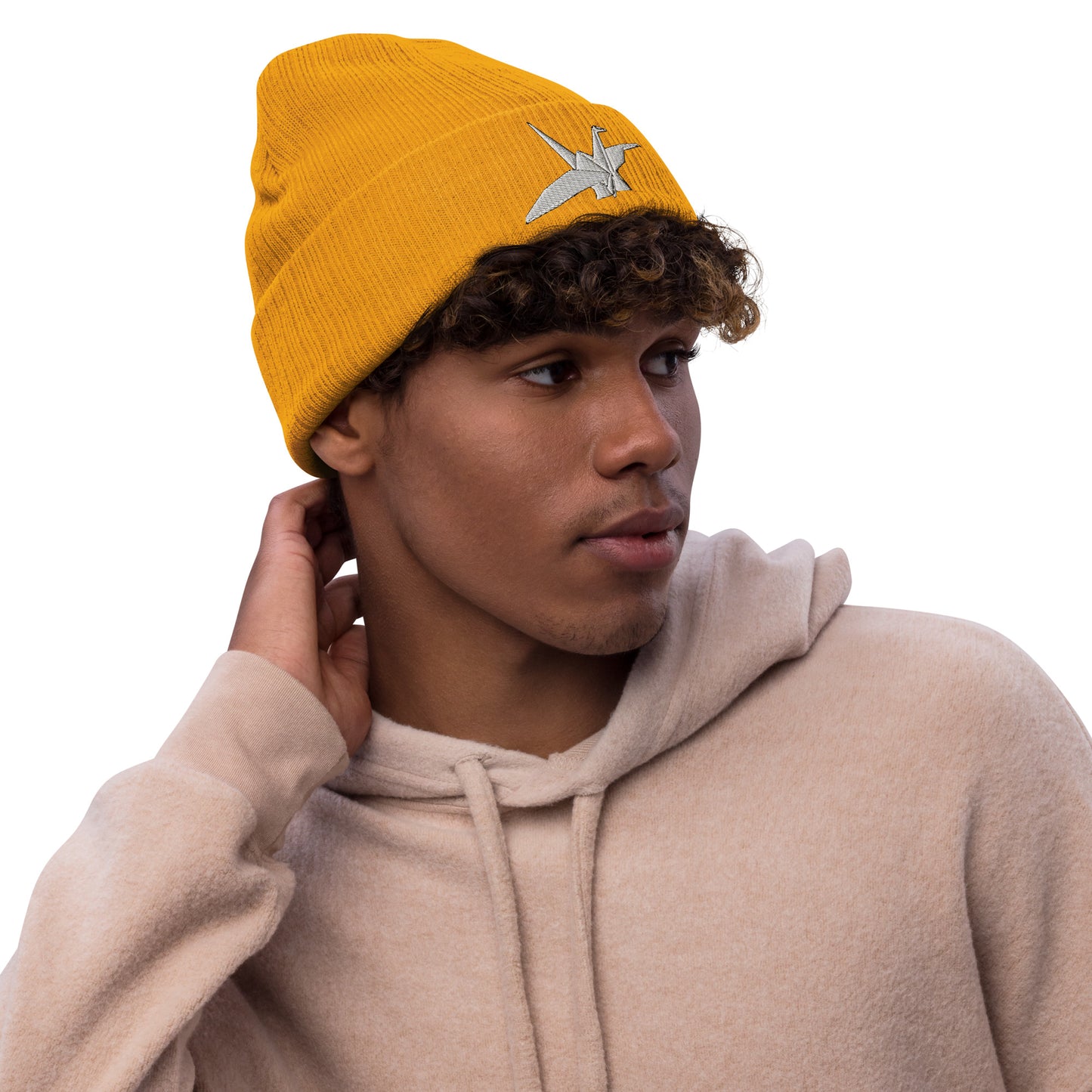 Orizuru Ribbed Knit Beanie