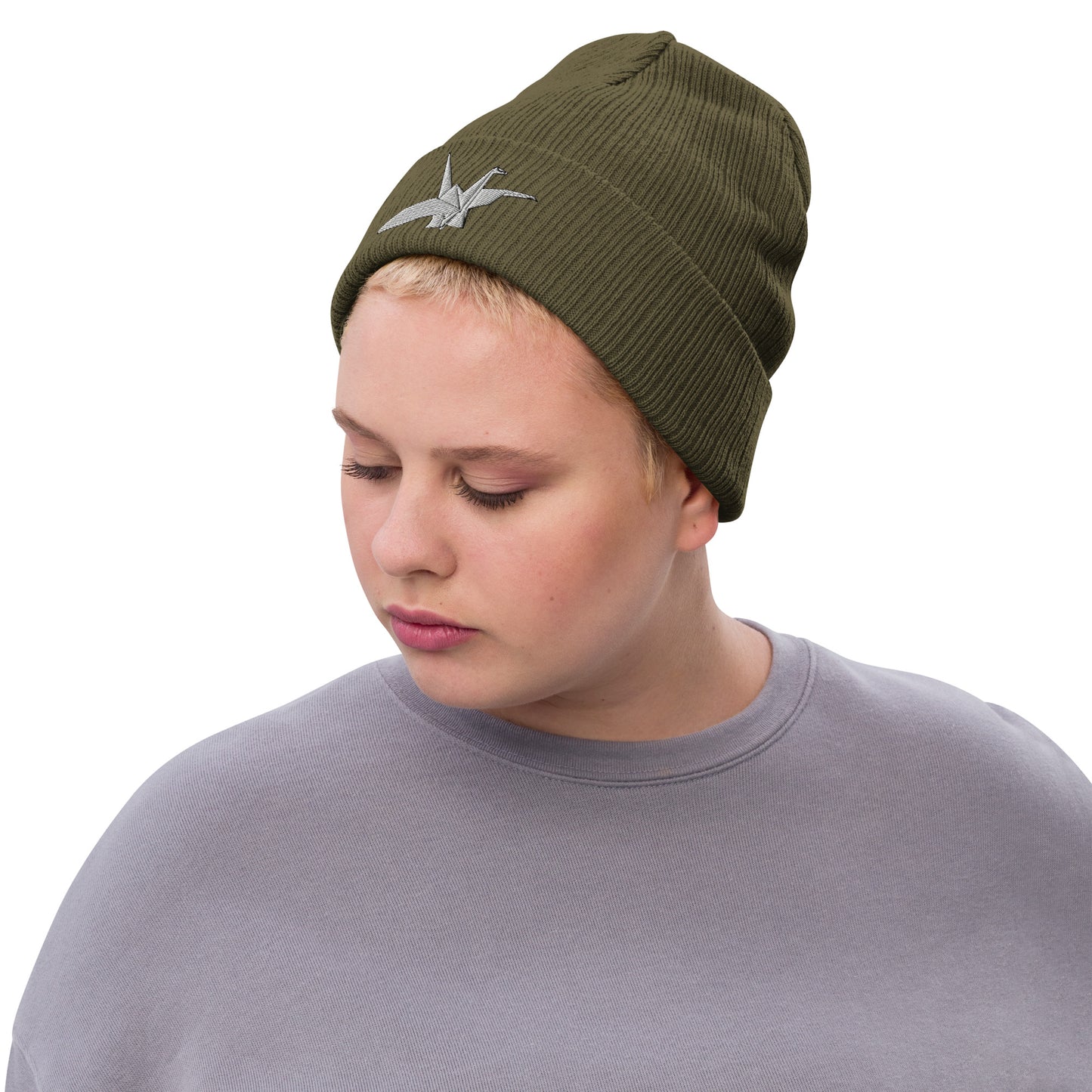 Orizuru Ribbed Knit Beanie