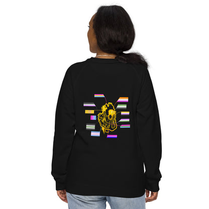 Pride Heart Unisex Organic Raglan Sweatshirt