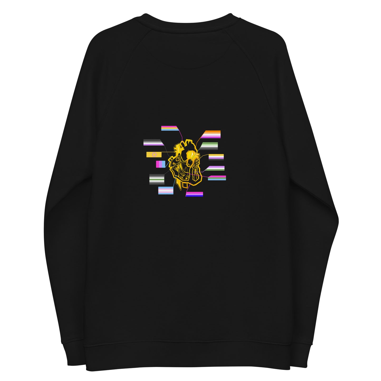 Pride Heart Asexual Unisex Organic Raglan Sweatshirt