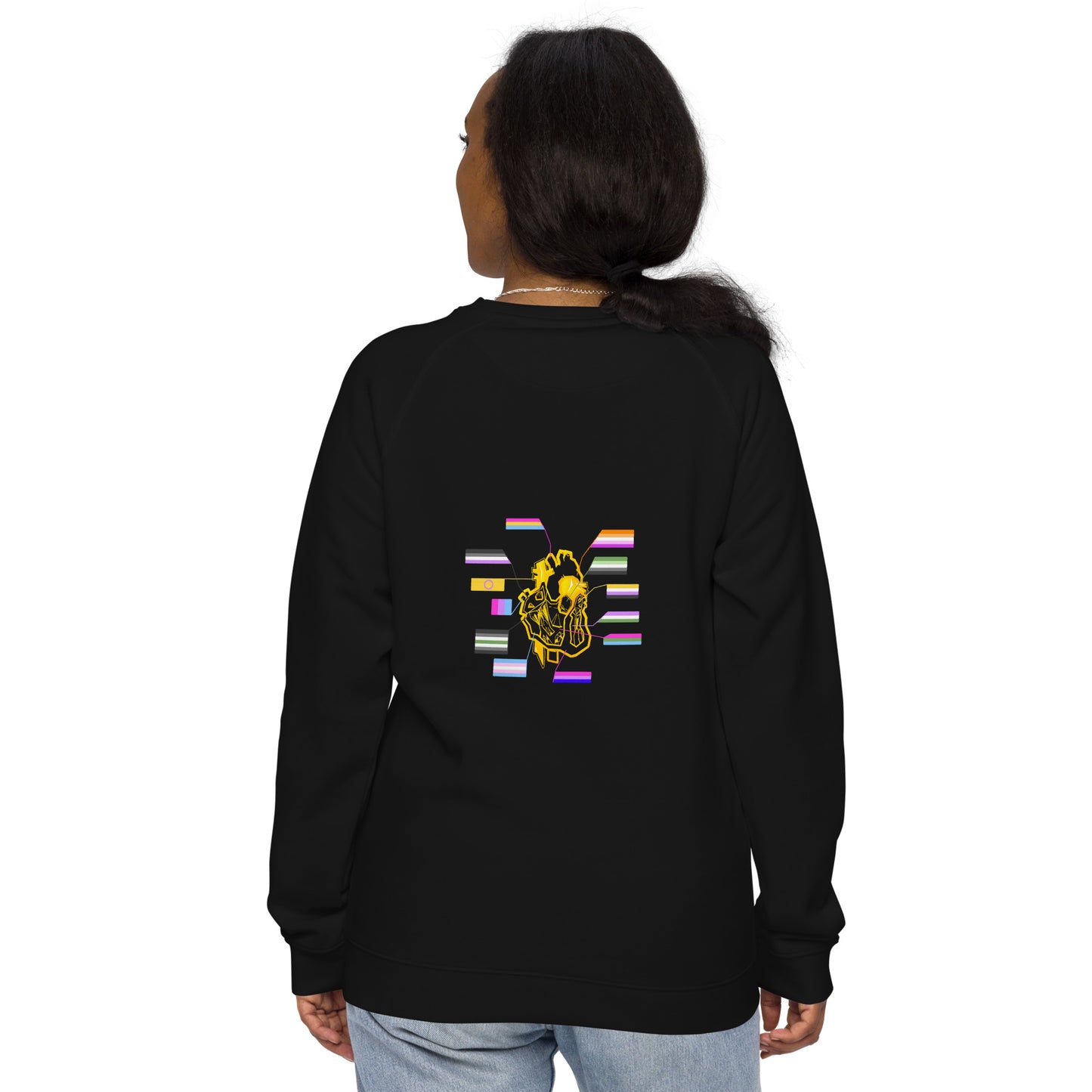 Pride Heart Transgender Unisex Organic Raglan Sweatshirt