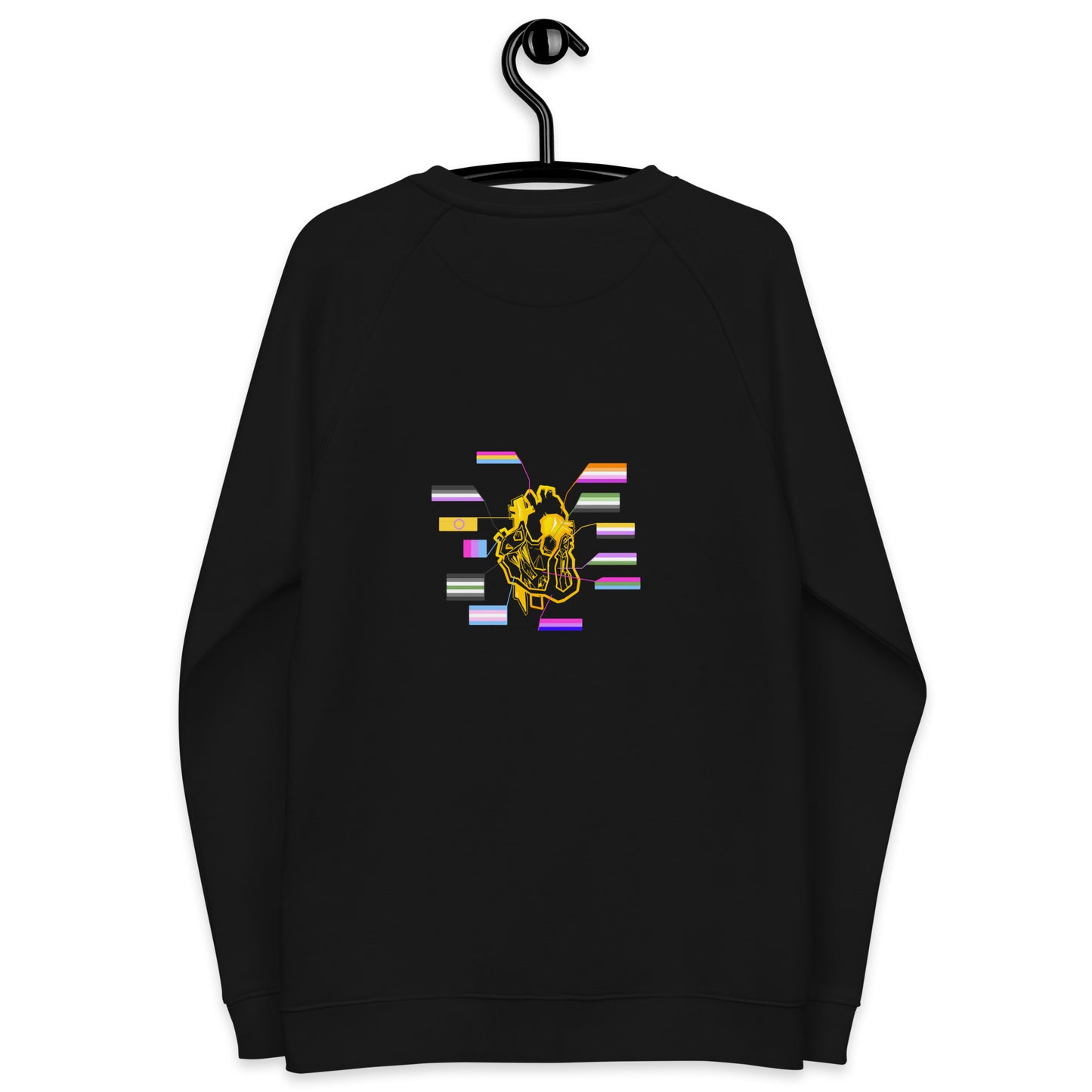 Pride Heart Transgender Unisex Organic Raglan Sweatshirt