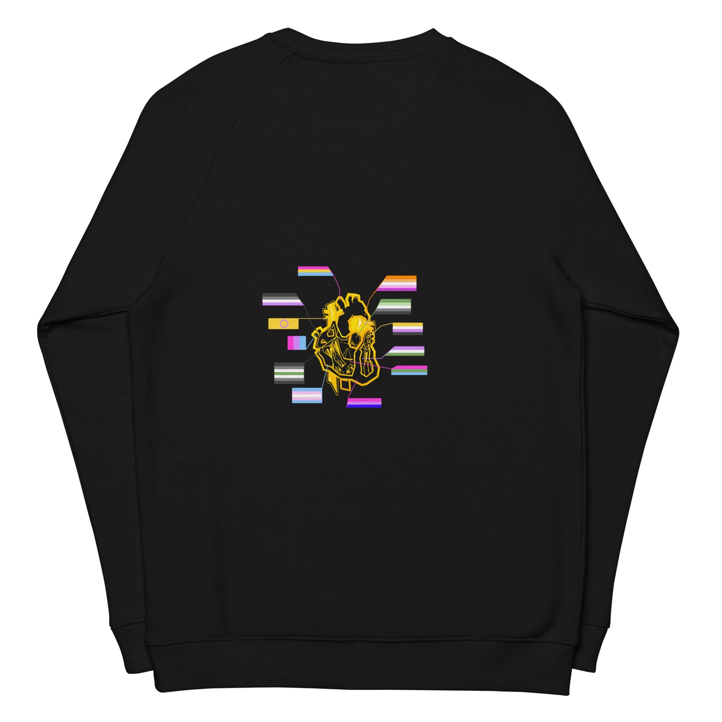 Pride Heart Transgender Unisex Organic Raglan Sweatshirt