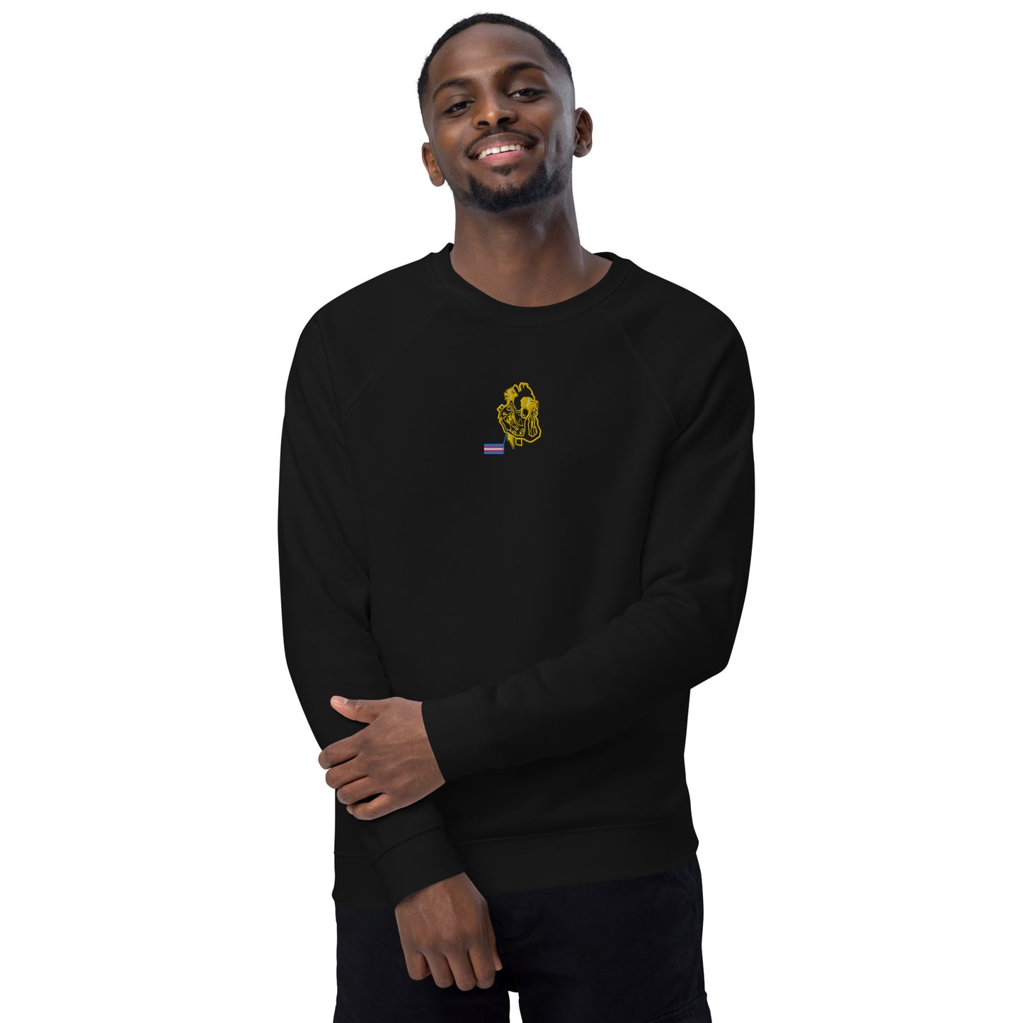 Pride Heart Transgender Unisex Organic Raglan Sweatshirt