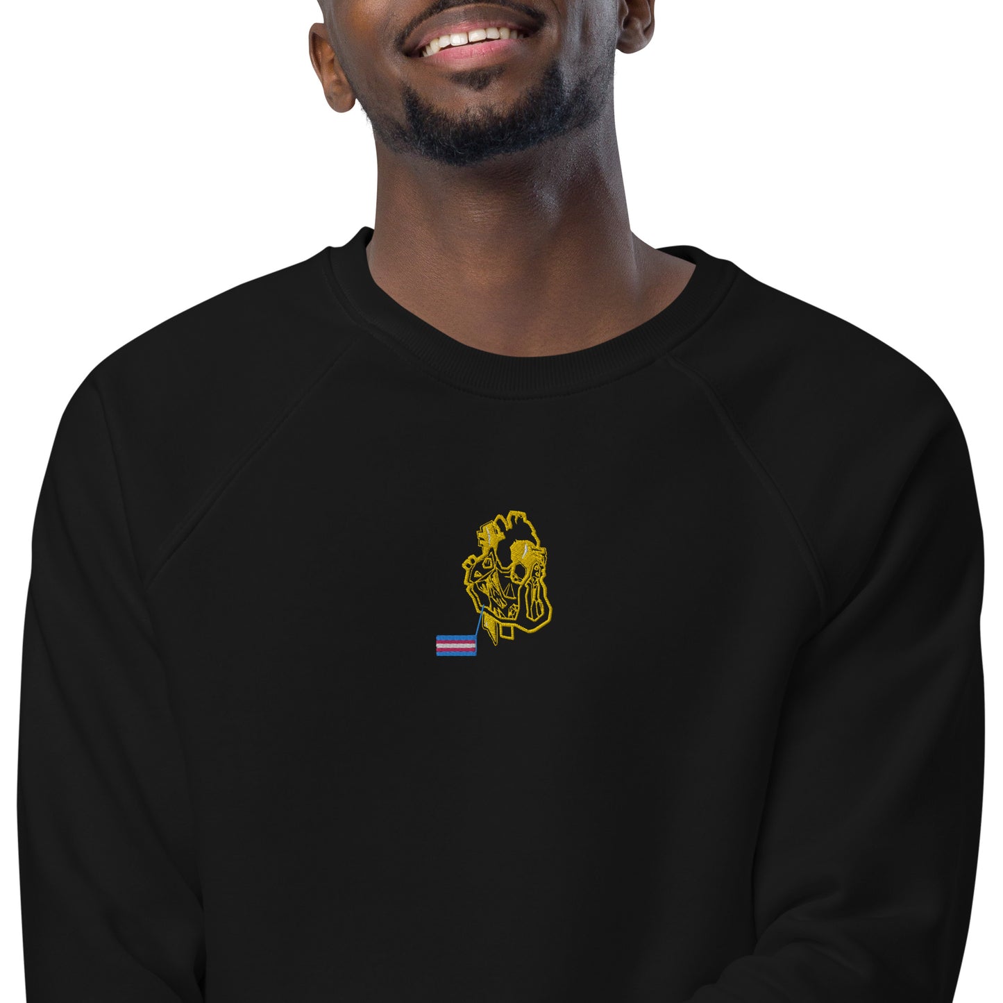 Pride Heart Transgender Unisex Organic Raglan Sweatshirt