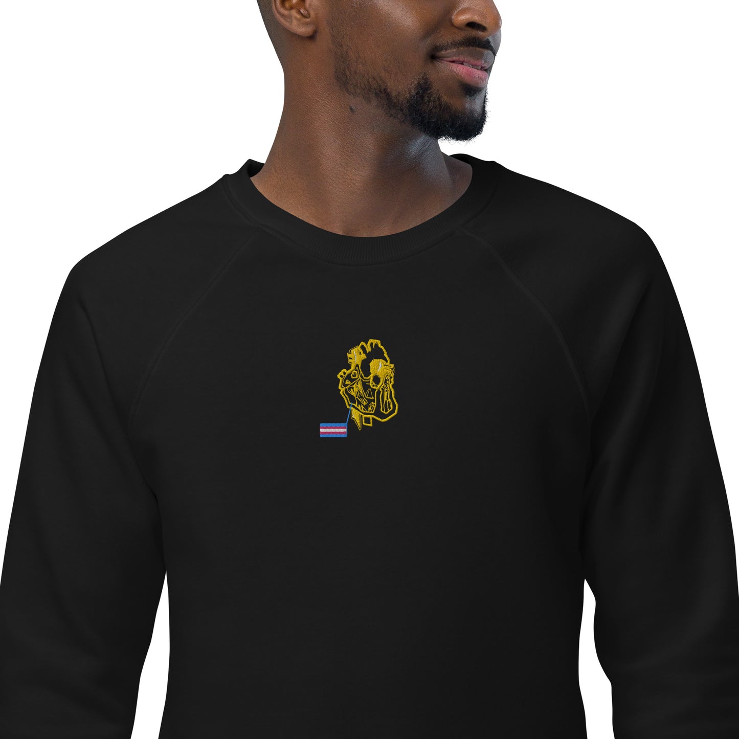 Pride Heart Transgender Unisex Organic Raglan Sweatshirt