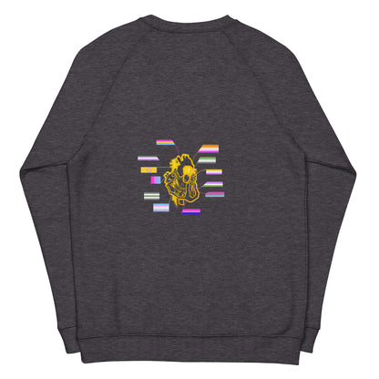 Pride Heart Androgyne Unisex Organic Raglan Sweatshirt