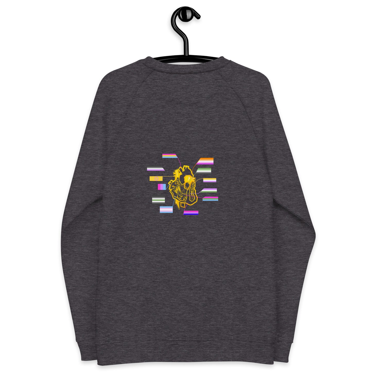 Pride Heart Asexual Unisex Organic Raglan Sweatshirt