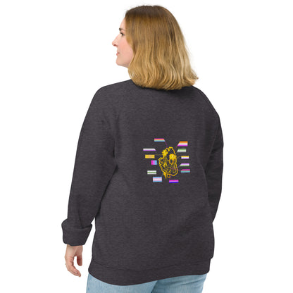 Pride Heart Asexual Unisex Organic Raglan Sweatshirt