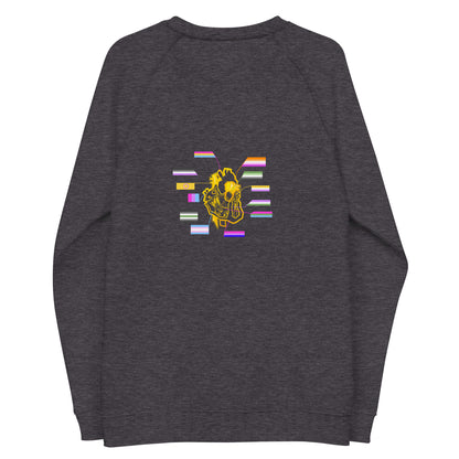 Pride Heart Non-binary Unisex Organic Raglan Sweatshirt