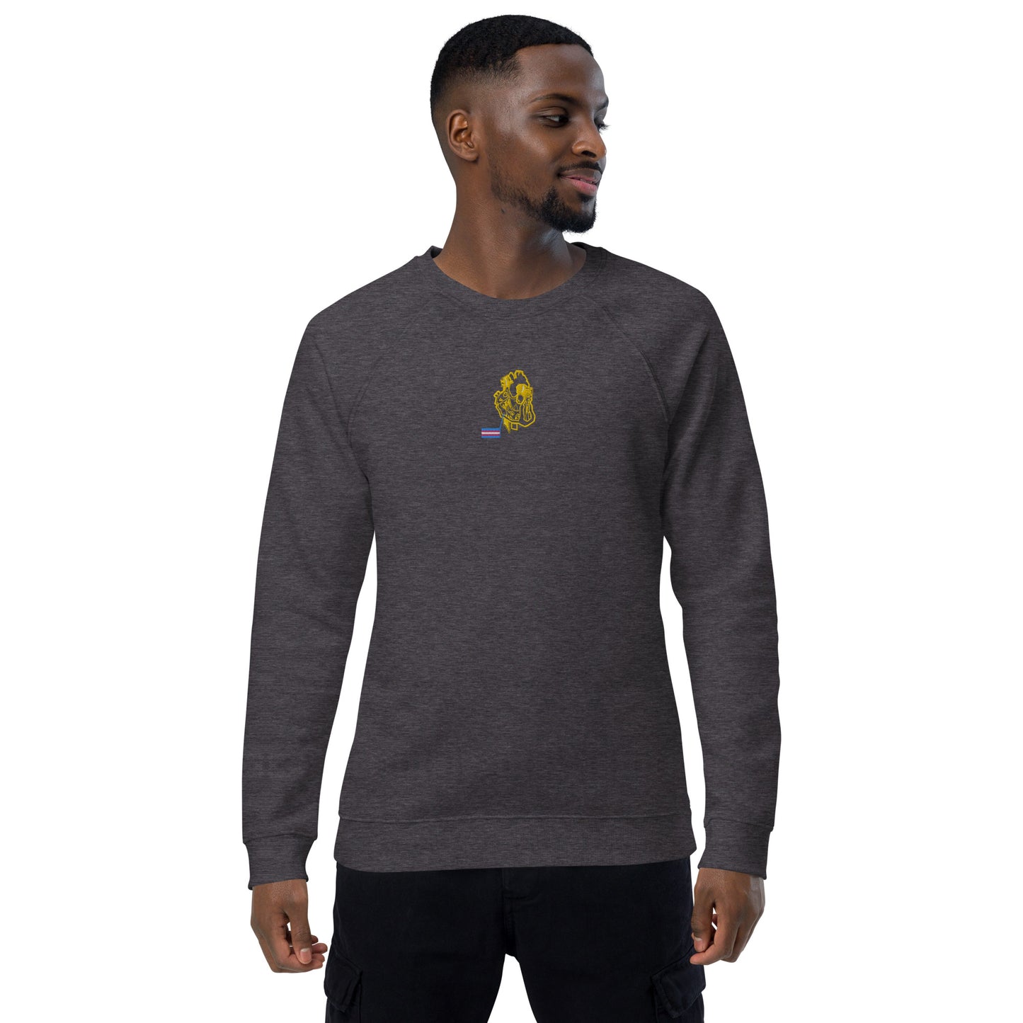 Pride Heart Transgender Unisex Organic Raglan Sweatshirt