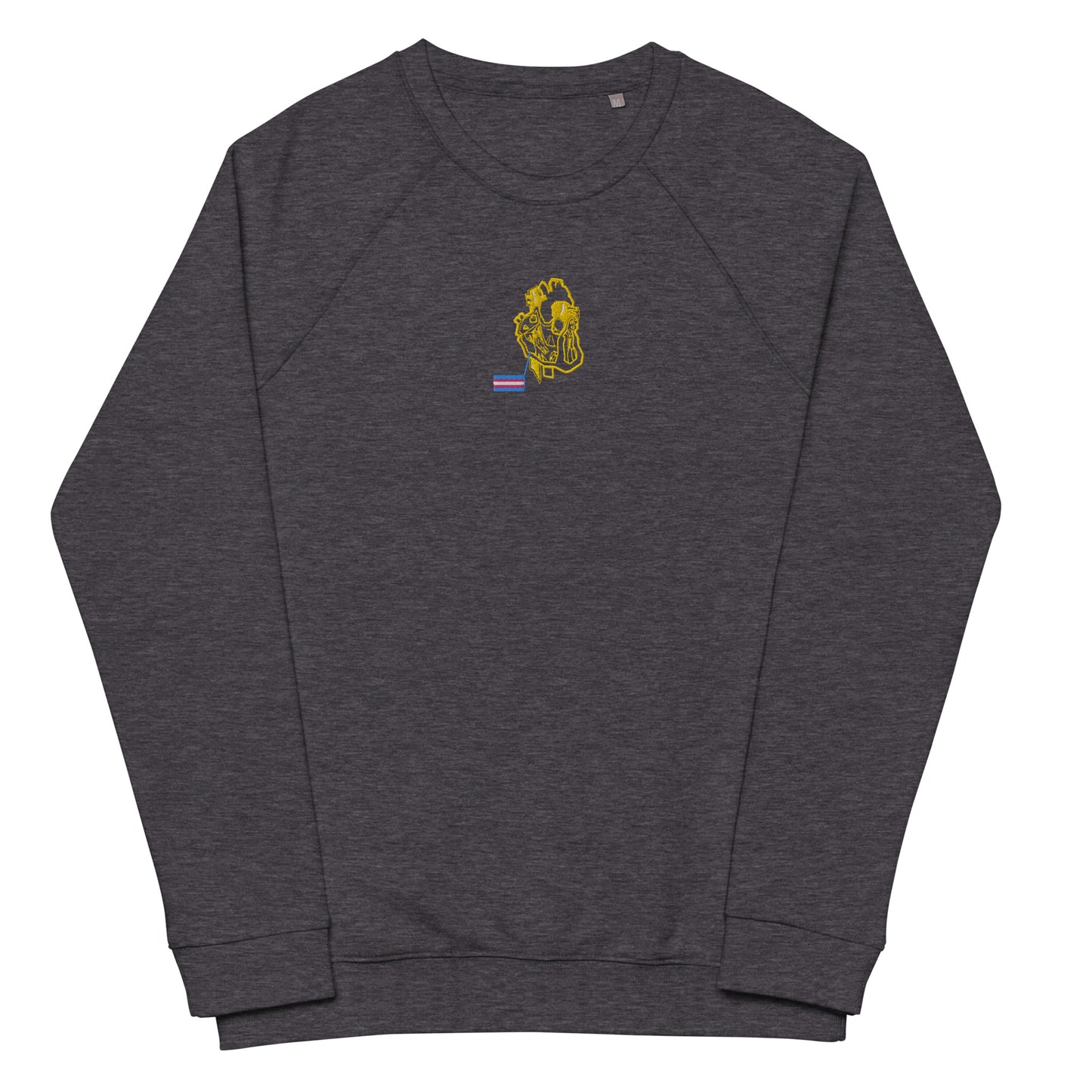 Pride Heart Transgender Unisex Organic Raglan Sweatshirt