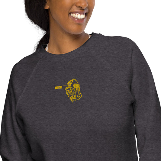 Pride Heart Intersex Unisex Organic Raglan Sweatshirt